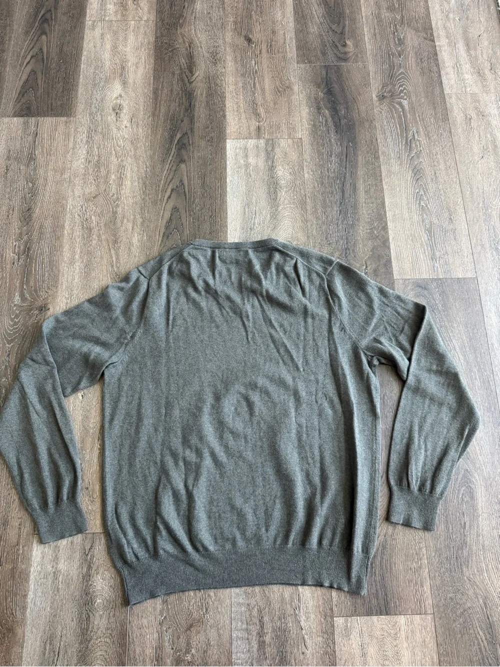 J. Crew Olive V-Neck Sweater Cotton with Cashmere Men’s Size Large